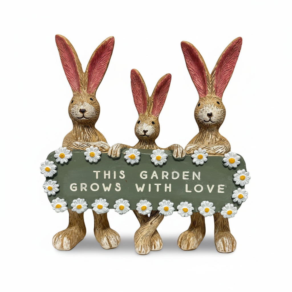 Rabbit Garden Sign Figurines