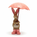 Rabbit with Umbrella and Wellies - White Background