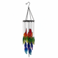Rainbow Glass Feather Windchime - Square Format