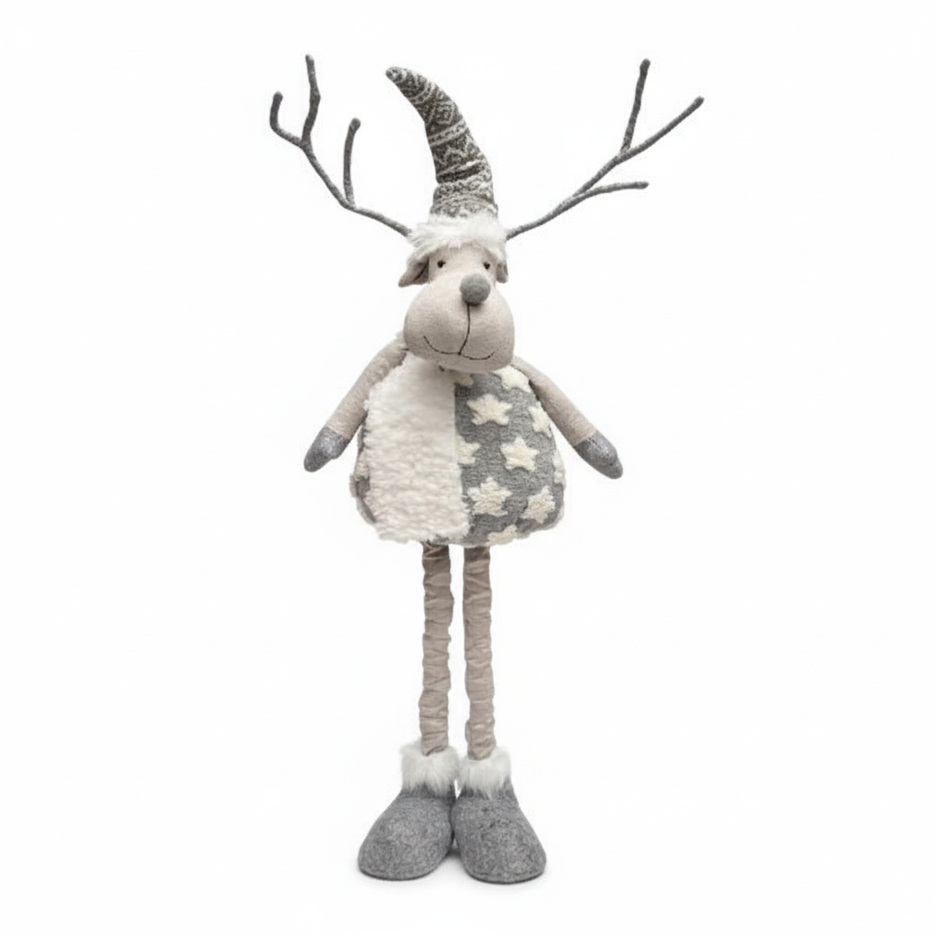 Reindeer plush on white background