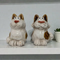 Pair of Small Ceramic Cat Ornaments