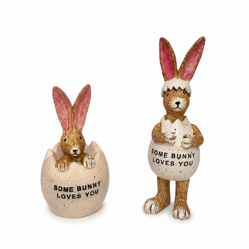 'Some Bunny Loves You' Easter Egg Rabbit Ornaments | Set of 2