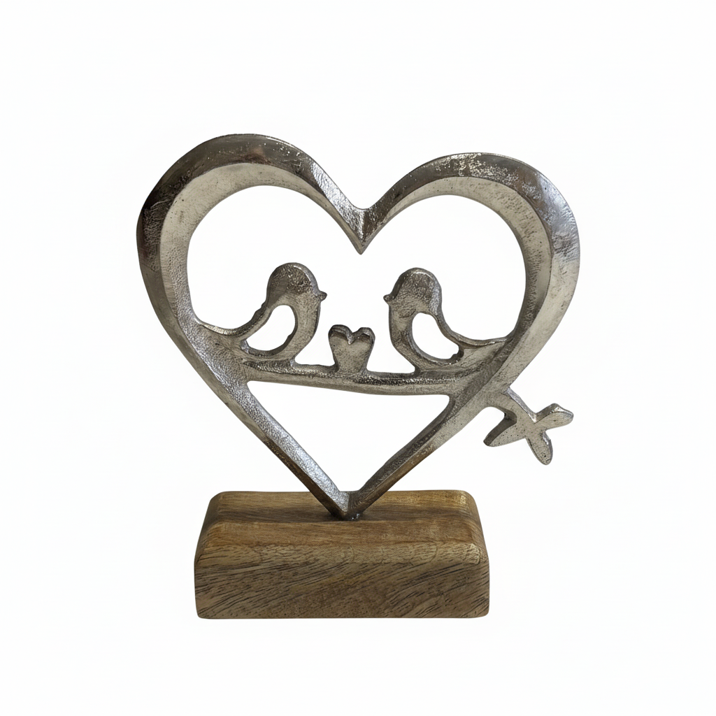 Square family heart sculpture with background removed