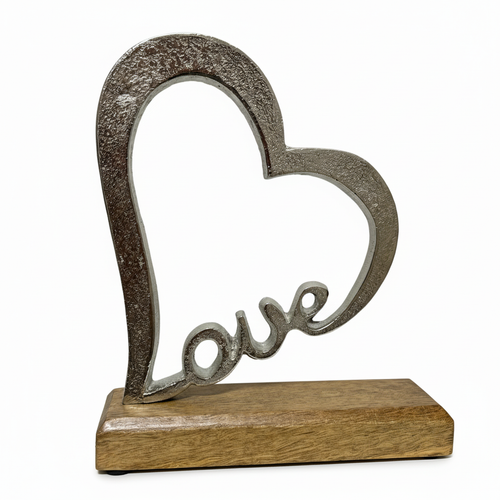 Square Love heart sculpture with background removed