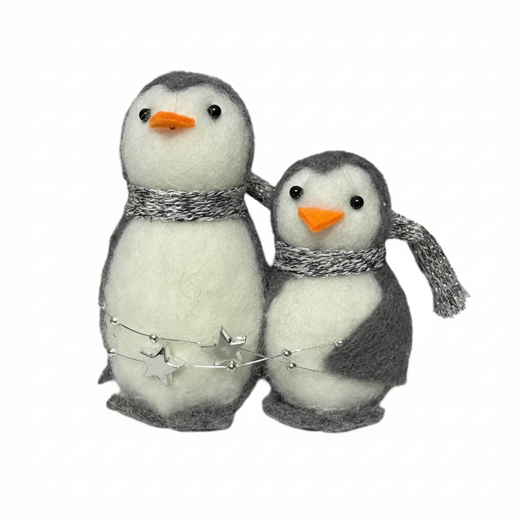 Square penguin figurines with background removed