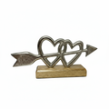 Square triple heart sculpture with background removed