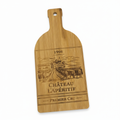 Square wine label cutting board with background removed