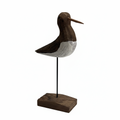 ![Square wooden bird sculpture with background removed