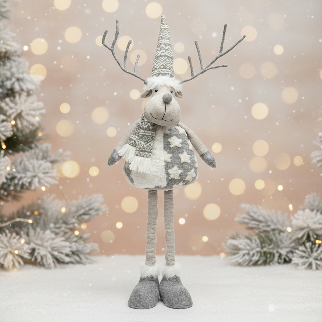 Standing reindeer with Christmas background