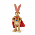 Superhero Rabbit Figurine – White Background Square