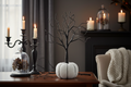 Black Tree In Pumpkin Halloween Decoration