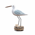 Wooden coastal wading bird – white background